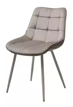 Стул MIAMI G062-37 светло-серый, велюр/белый каркас