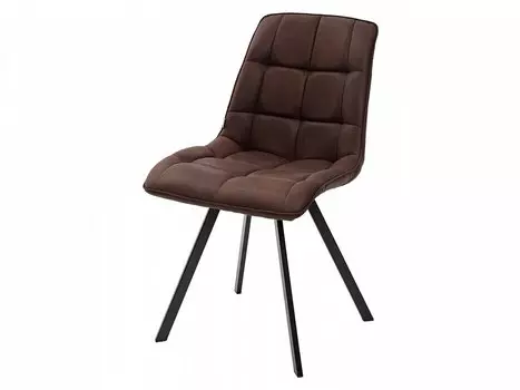Стул MIMI коричневый с черными ножками, микрофибра PK-03