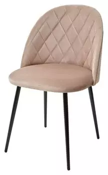 Стул НИРВАНА, цвет бежевый B-05, велюр / черный каркас