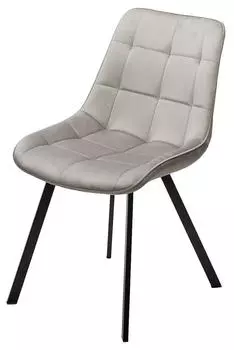 Стул ONION G062-37 светло-серый, велюр/чёрный каркас