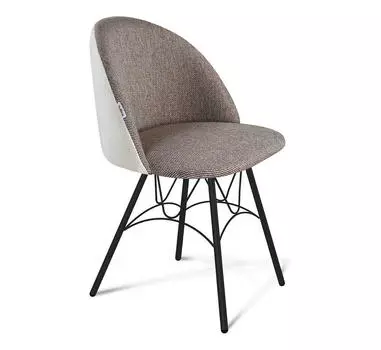 Стул Sheffilton SHT-ST35-3/S100 тростниковый сахар/зефирный/чёрный муар