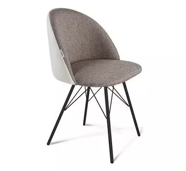 Стул Sheffilton SHT-ST35-3/S37 тростниковый сахар/зефирный/чёрный муар