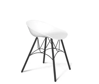 Стул SHT-ST19/S100 на металлокаркасе белый/чёрный муар