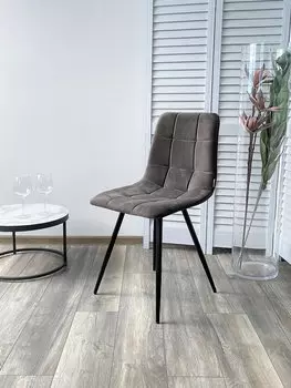 Стул UNO 25 ГРАФИТ #14, велюр / ЧЕРНЫЙ,