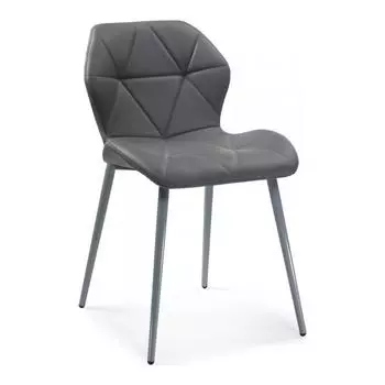 Стул Вальд экокожа серый / серый глянец