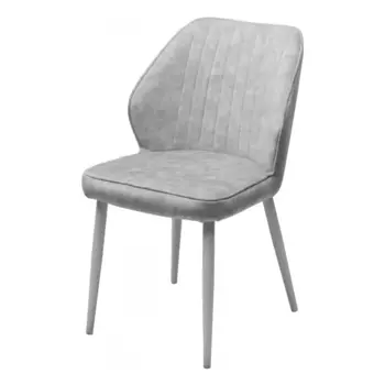 Стул VENA, FIESTA Светло-серый, велюр "антипальчиковый"/ Белый каркас