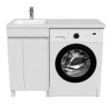 Тумба с умывальником напольная для стиральной машины с дверцами Optima Home, левая