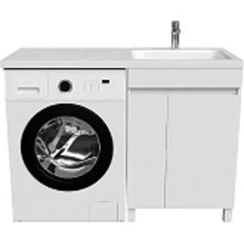 Тумба с умывальником напольная для стиральной машины с дверцами Optima Home, правая