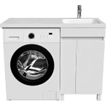 Тумба с умывальником напольная для стиральной машины с дверцами Optima Home, правая
