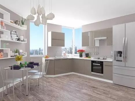 Угловая кухня Фьюжн-04 Cappuccino