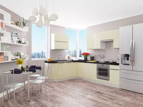 Угловая кухня Фьюжн-04 Ivory