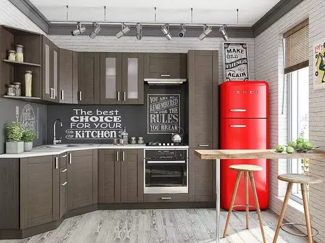 Угловая кухня Лофт-04 Wenge Veralinga