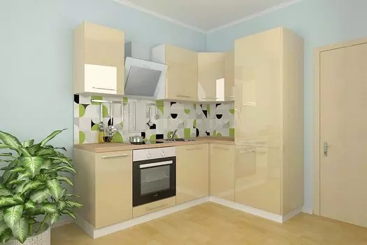 Угловая кухня Логика-18 Ваниль глянец