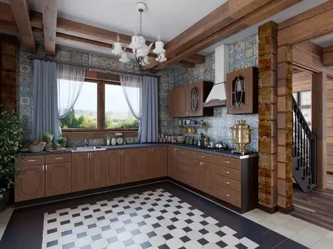 Угловая кухня Настя-02 Миланский орех