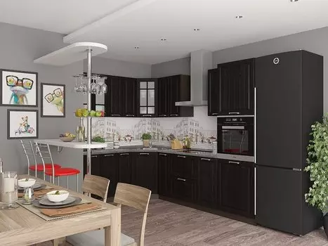 Угловая кухня Прага-03 Венге Премиум