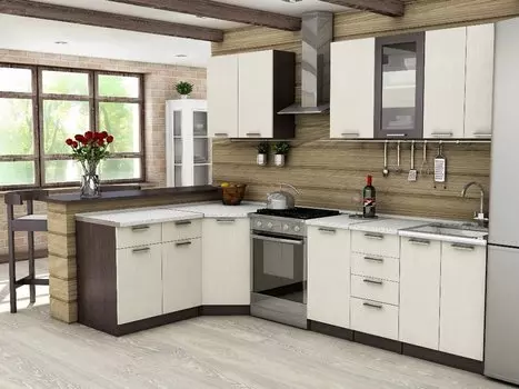 Угловая кухня Ривьера-02 Венге/ Дуб млечный