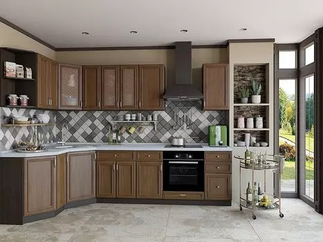 Угловая кухня Шале-03 Antico