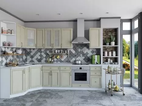 Угловая кухня Шале-03 Veneziano