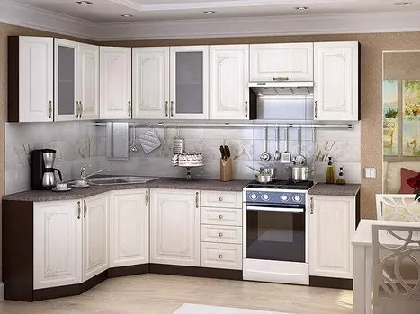 Угловая кухня Виктория-04 Белый сандал