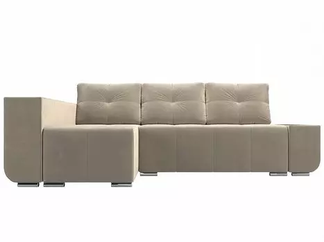 Угловой диван Амадэус Люкс микровельвет Бежевый левый угол