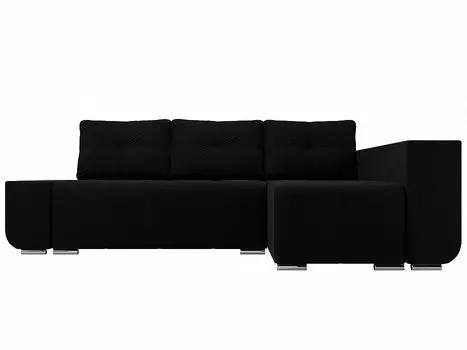 Угловой диван Амадэус Люкс микровельвет Чёрный правый угол