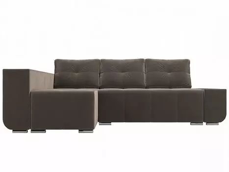 Угловой диван Амадэус Люкс микровельвет Коричневый левый угол