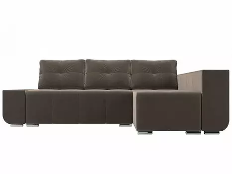 Угловой диван Амадэус Люкс микровельвет Коричневый правый угол