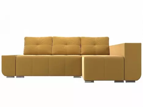 Угловой диван Амадэус Люкс микровельвет Жёлтый правый угол