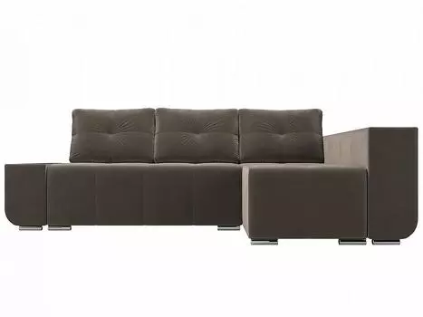 Угловой диван Амадэус Люкс велюр Коричневый правый угол