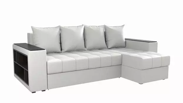 Угловой диван Дубай Мини Экокожа Белый угол Правый