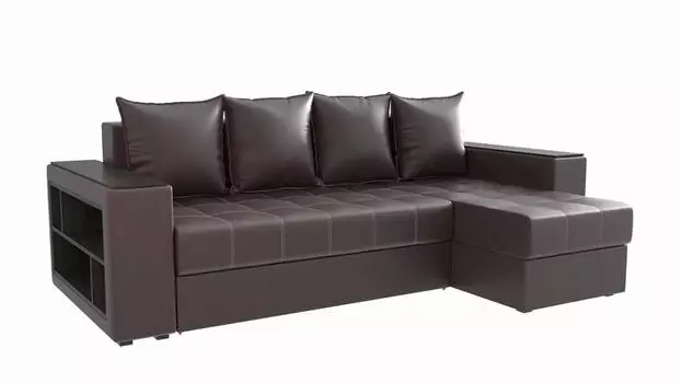 Угловой диван Дубай Мини Экокожа Коричневый угол Правый