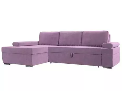 Угловой диван Канкун левый угол полностью Микровельвет Сиреневый