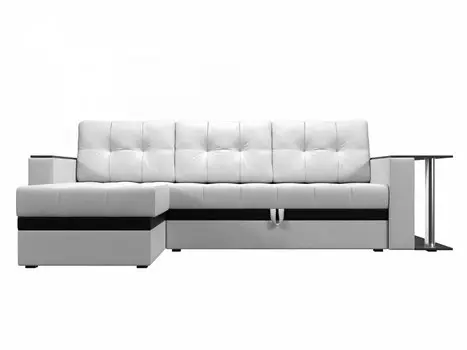 Диван угловой Атланта М левый Экокожа Белый