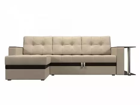 Диван угловой Атланта М левый Экокожа Бежевый