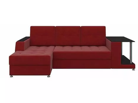 Угловой диван левый Атланта Микровельвет Красный