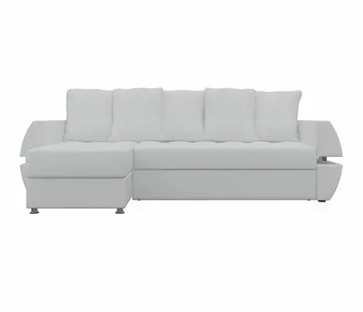 Угловой диван левый Атлантида У/Т Экокожа Белый