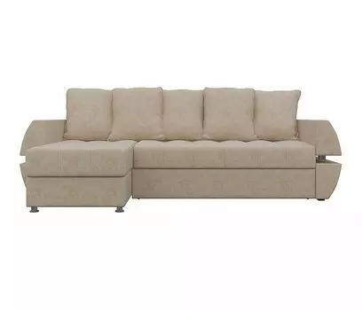 Угловой диван левый Атлантида У/Т Микровельвет Бежевый