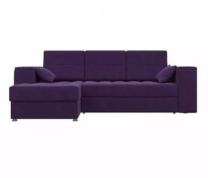 Угловой диван левый Атлантис Микровельвет Фиолетовый