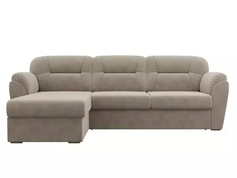 Диван угловой Бостон левый Велюр Бежевый контрастная отсрочка