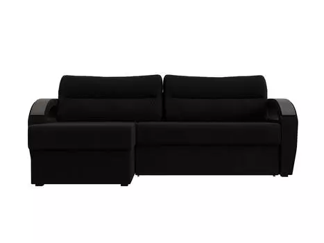 Диван угловой Форсайт левый Микровельвет Черный