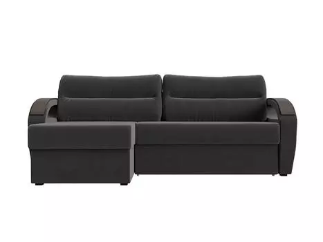 Диван угловой Форсайт левый Велюр Серый