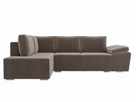 Диван угловой Хьюго левый Велюр Коричневый