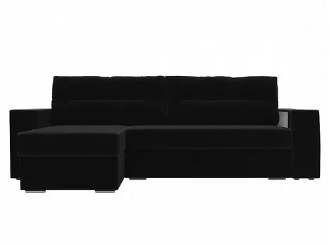Диван угловой Эридан левый Микровельвет Черный
