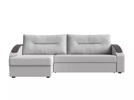 Диван угловой Канзас левый Экокожа Белый