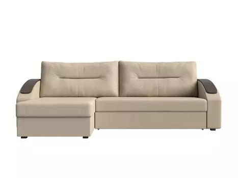 Диван угловой Канзас левый Экокожа Бежевый