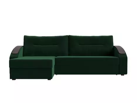 Диван угловой Канзас левый Велюр Зеленый
