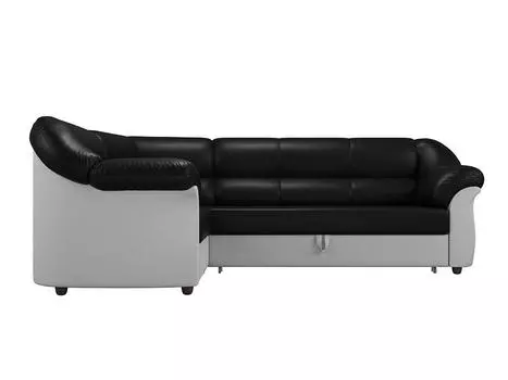 Диван угловой Карнелла левый Экокожа Черный Белый
