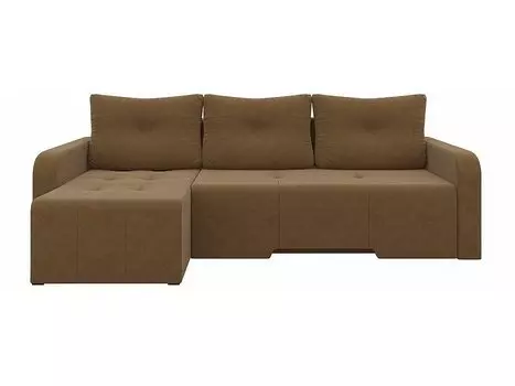 Угловой диван левый Манхеттен Микровельвет Коричневый