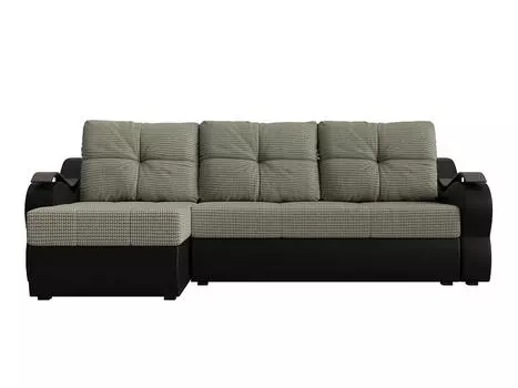 Угловой диван левый Меркурий Корфу Бежевый/Черный