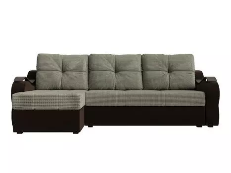 Угловой диван левый Меркурий Корфу Бежевый/Коричневый